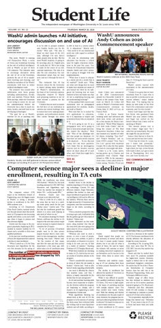 March 26, 2026 Student Life newspaper, WashU in St. Louis