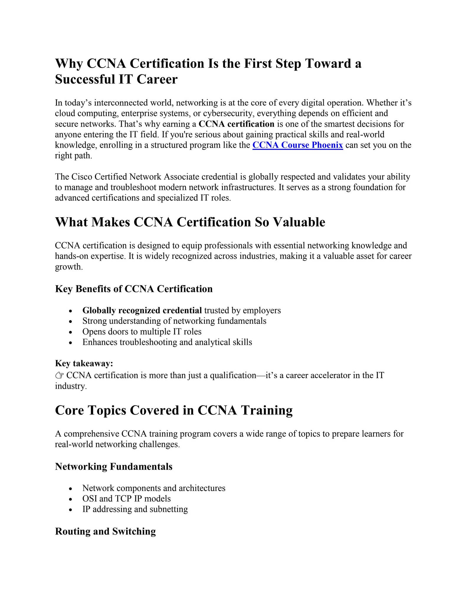 Why CCNA Certification Is the First Step Toward a Successful IT Career ...