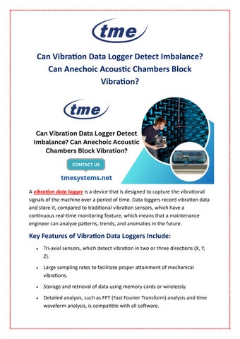 Can Vibration Data Logger Detect Imbalance? Can Anechoic Acoustic Chambers Block Vibration?