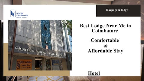 Best Lodge Near Me in Coimbatore  Comfortable & Affordable Stay