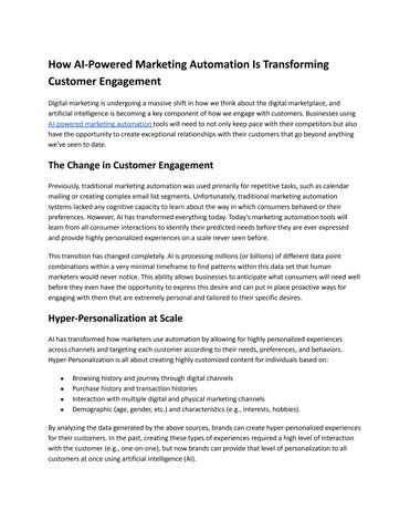 AI-Powered Marketing Automation Transforms Customer Engagement 