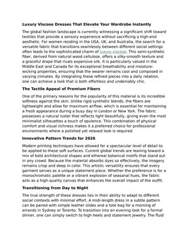 Luxury Viscose Dresses That Elevate Your Wardrobe Instantly