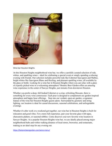 wine bar houston heights