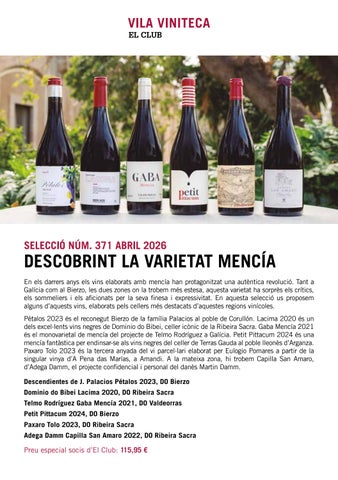 DESCOBRINT LA VARIETAT MENCÍA. SELECCIÓ NÚM. 371 ABRIL 2026