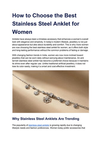 How to Choose the Best Stainless Steel Anklet for Women