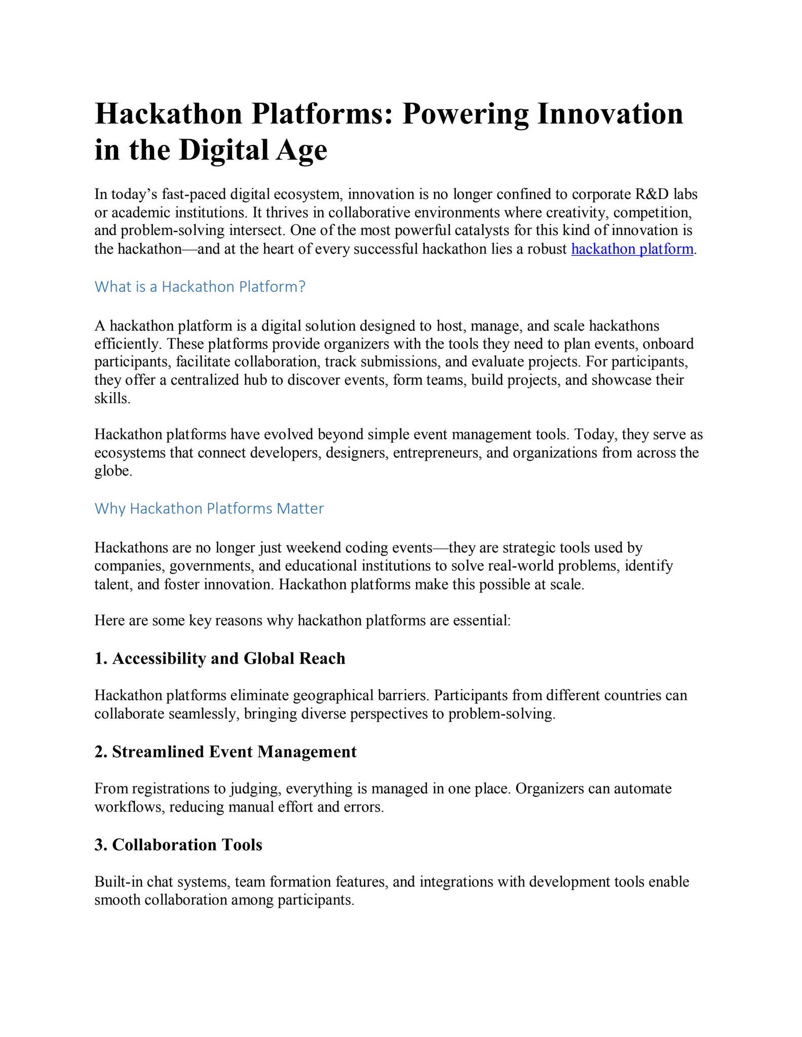Hackathon Platforms Powering Innovation in the Digital Age by ...