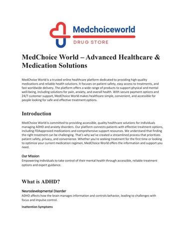 MedChoice World – Advanced Healthcare & Medication Solutions
