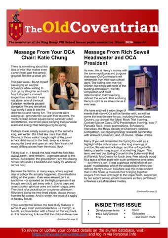 The Old Coventrian Issue 44 - Spring 2026