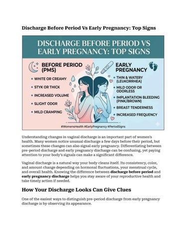 Discharge Before Period vs Early Pregnancy: Key Signs to Know