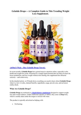 Gelatide Drops – Smarter Support for Your Body