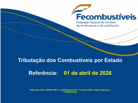 Carga tributária estadual - 01 ABRIL 2026