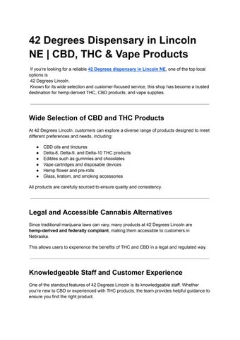 42 Degrees Dispensary in Lincoln NE _ CBD, THC & Vape Products