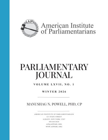 Parliamentary Journal Winter 2026