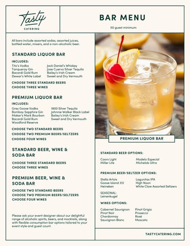 Tasty  Bar Beverage Menu v.020526