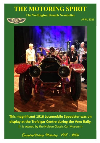 VCC Wellington Motoring Spirit April 2026