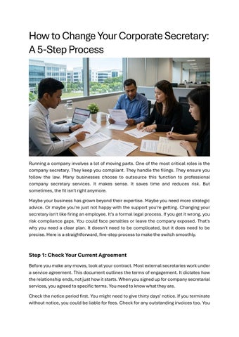 How to Change Your Corporate Secretary - A 5-Step Process