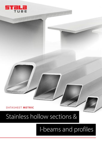 Stalatube's stainless steel hollow sections & I-beams and profiles (metric)
