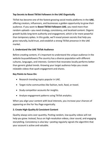 Top Secrets to Boost TikTok Followers in the UAE Organically
