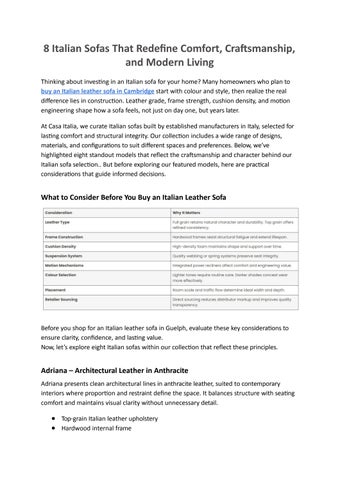 8 Italian Sofas That Redefine Comfort, Craftsmanship, and Modern Living