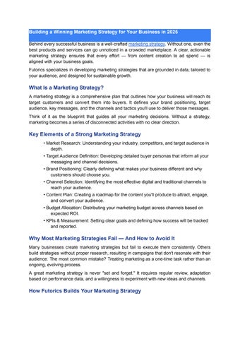 Building a Winning Marketing Strategy for Your Business in 2025