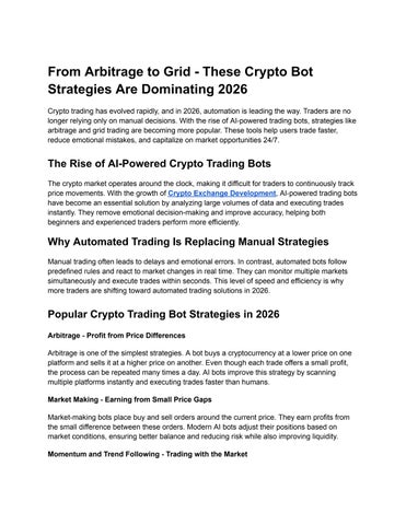 From Arbitrage to Grid - These Crypto Bot Strategies Are Dominating 2026