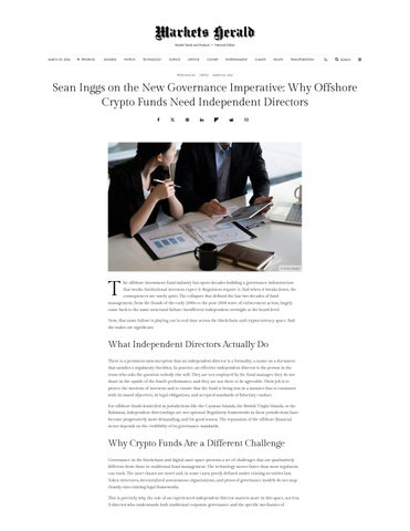 Sean Inggs on the New Governance Imperative: Why Offshore Crypto Funds Need Independent Directors