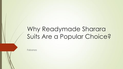 Why Readymade Sharara Suits Are a Popular Choice?