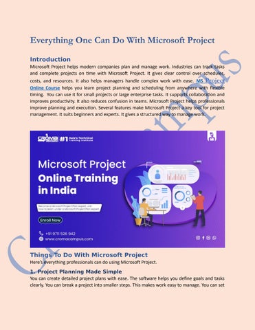 Eveything One Can Do With Microsoft Project