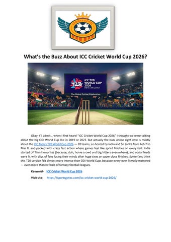 ICC Cricket World Cup 2026