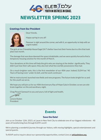 ELEM 2023 Spring Newsletter