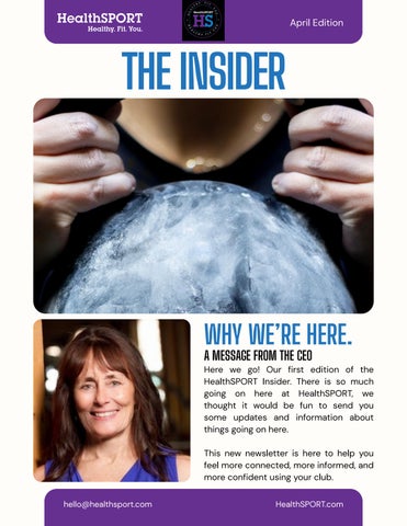 HealthSPORT INSIDER: April Edition