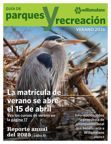 Guia de parques y recreacion de Willamalane 2026