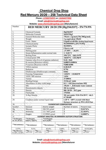 Price of Red mercury made in Germany | Pure Liquid Mercury-Technical Data Sheet