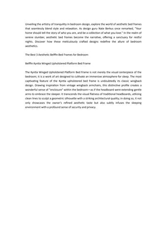 Soothing Sleep Bed Frame Designs with Relaxing Aesthetics