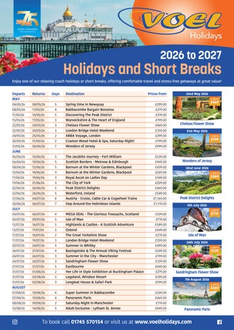 Voel Holidays List 2026