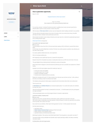 Once-a-Generation Opportunity