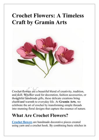 Crochet Flowers: Handmade Beauty by Gramin Arts