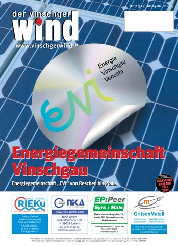 Zeitung Vinschgerwind 7-26 vom 02.04.2026 Bezirk Vinschgau Südtirol