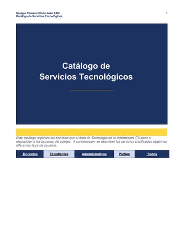 CATÁLOGO DE SERVICIOS TECNOLÓGICOS - issuu