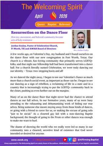 The Welcoming Spirit April 2026