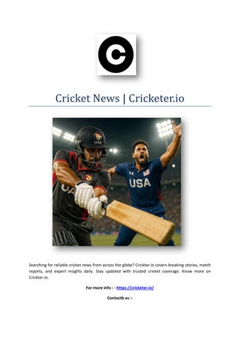 Cricket News | Cricketer.io