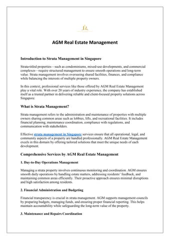 Strata Management Singapore