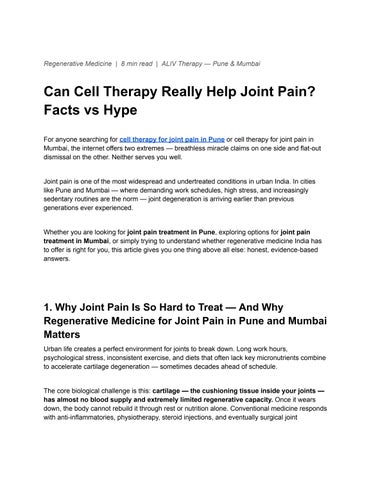 Cell Therapy in India_ Science, Safety & False Claims