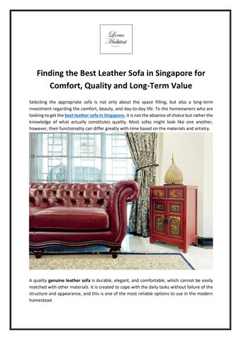 Finding the Best Leather Sofa in Singapore for Comfort, Quality and Long-Term Value