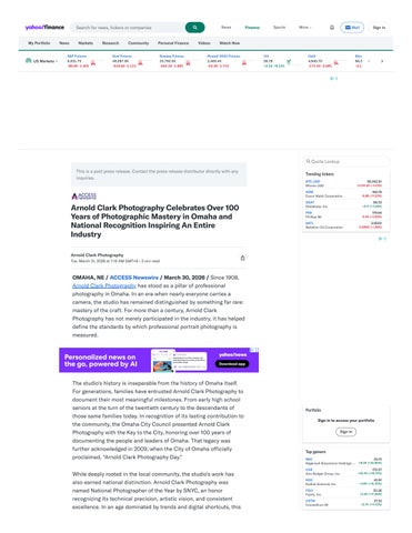 Arnold Clark Photography Celebrates Over 100 Years of Photographic Mastery in Omaha and National Rec