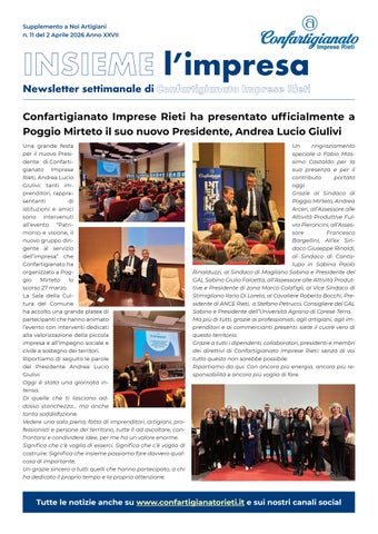 newsletter n.11 - 2 aprile 2026