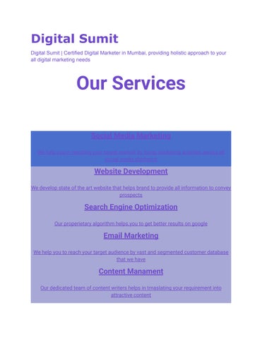 Digital Sumit is a Certified Digital Marketer in Mumbai