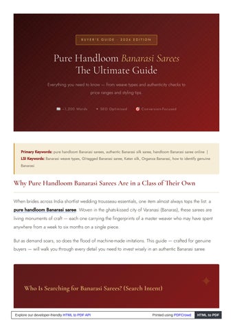 Luxury Handloom Sarees: Banarasi, Jamdani & Silk Collection