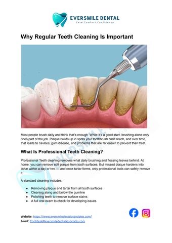 Why Regular Teeth Cleaning Is Importants