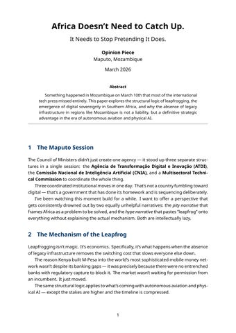 Africa Doesnt Need to Catch Up